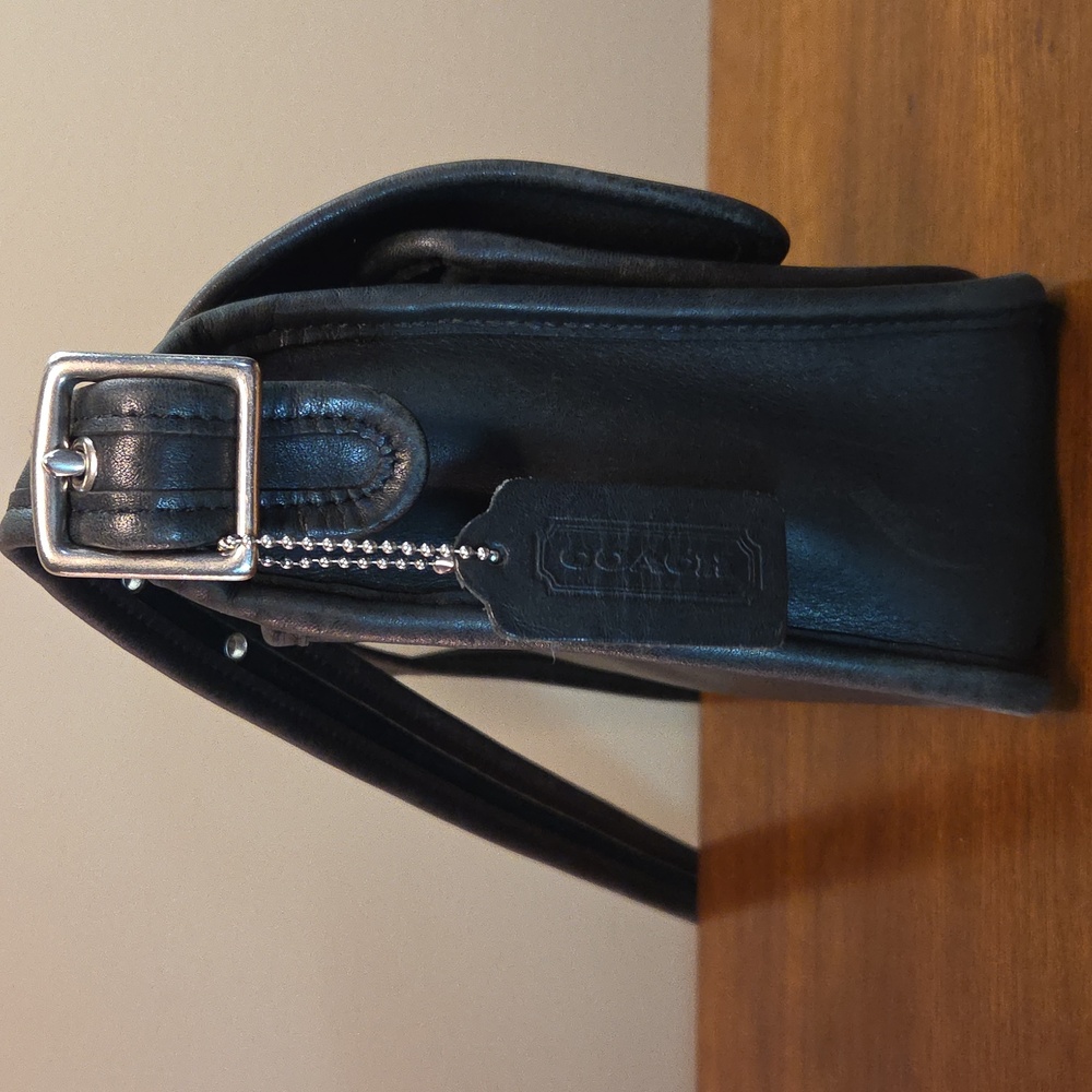 Coach Rambler's Legacy 9067 Leather Shoulder Crossbody Bag Purse Black Vintage - Picture 3 of 15